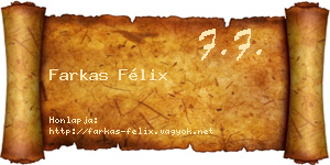Farkas Félix névjegykártya